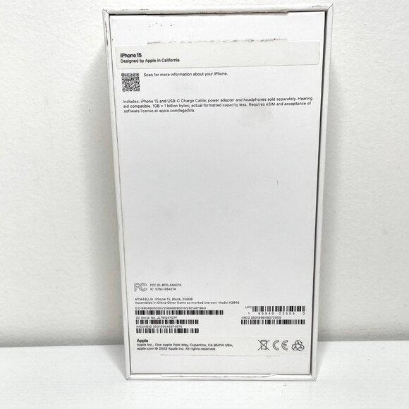 Apple iPhone 15 Black 256GB Empty Box Only - Picture 2 of 3